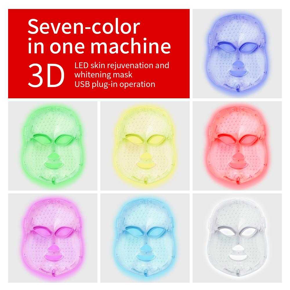 7 Colors LED Facial Mask Skin Photon Therapy Skin Rejuvenation , Anti Acne, Anti-Aging, Tighten Pores, Whitening, Collagen Production Naturalistics