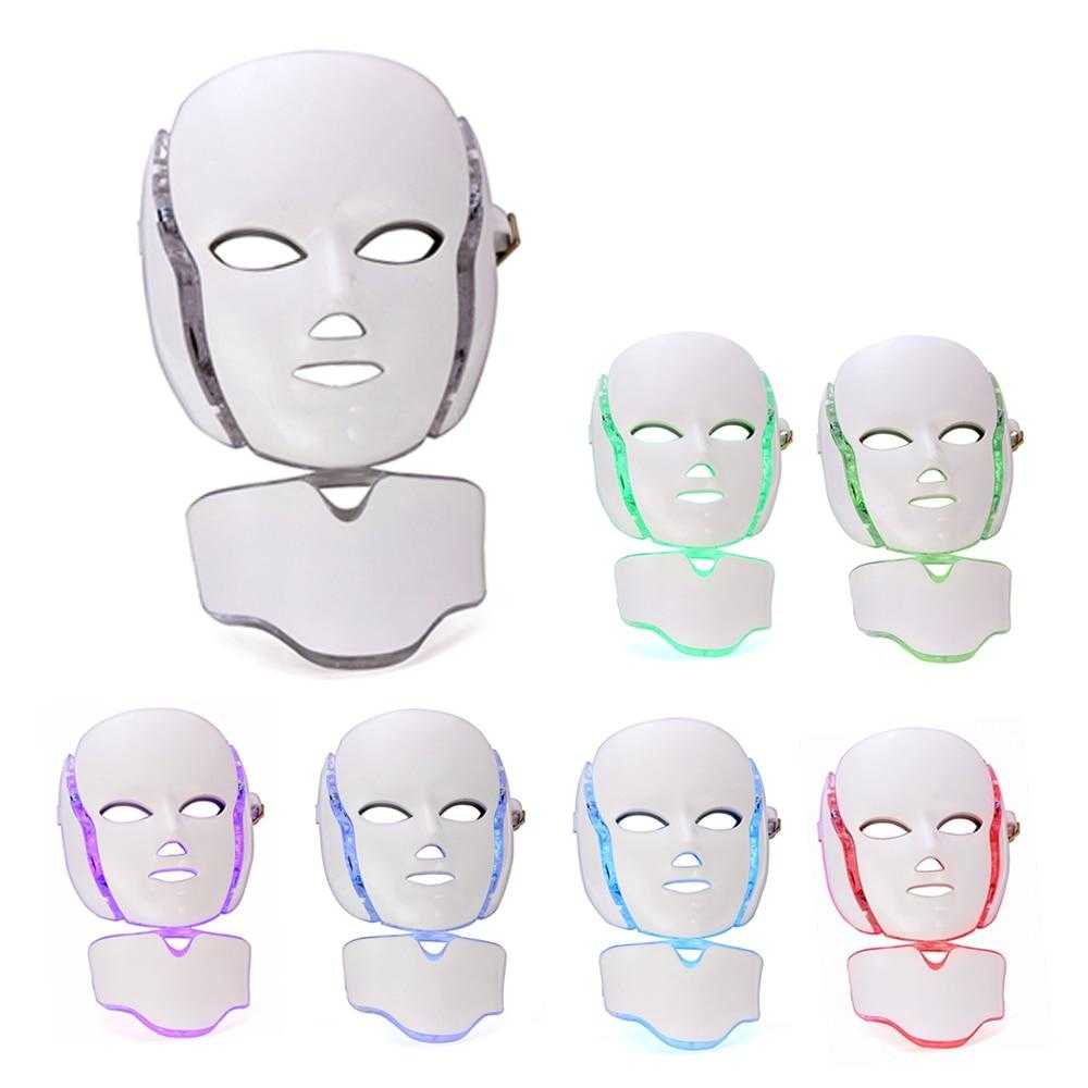 7 Colors Light LED Facial Photon Therapy Beauty Machine With Neck Skin Rejuvenation Face Care Anti Acne Whitening Naturalistics