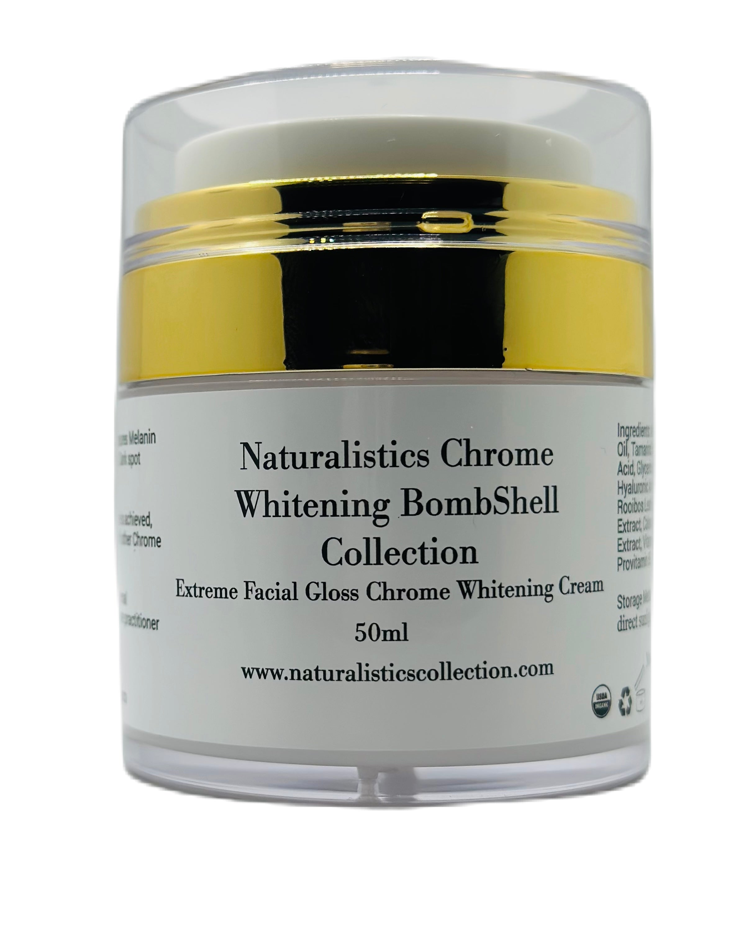 NEW LOOK Naturalistics Chrome Whitening BombShell Collection Extreme Facial Gloss Chrome Whitening Cream Naturalistics