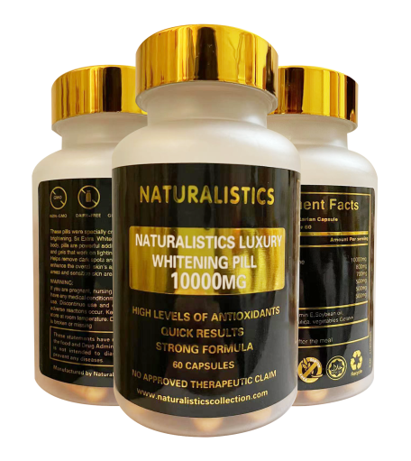 Naturalistics Luxury Whitening Pill 10,000mg w/Liposomal Glutathione 7,000mg 1 pill a day Strong Whitening/Anti-Aging Naturalistics