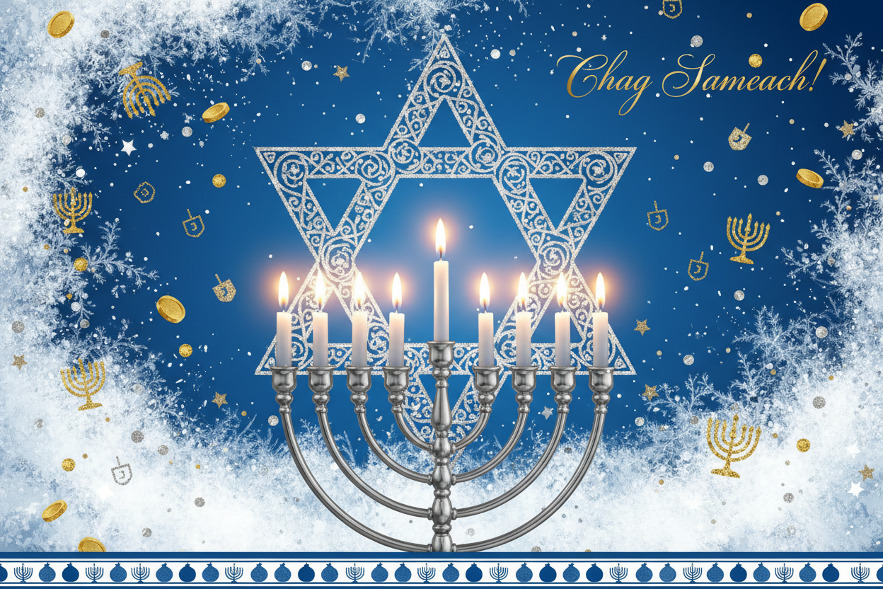 Star of David and Hannukah background